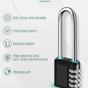 2 Pack Combination Steel Lock-4 Digit Outdoor Waterproof Locker Lock
