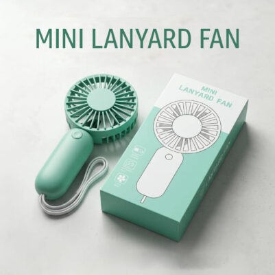 Rechargeable Mini Neck Fan with Lanyard