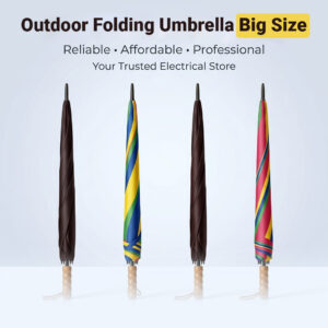 Large Outdoor Folding Umbrella for Sun & Rain Protection