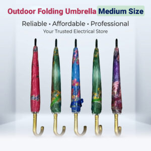 Medium Size Outdoor Folding Umbrella for Rain & Sun Protection