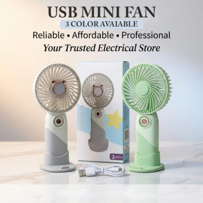 USB Rechargeable Mini Fan – Choose from 3 Colors